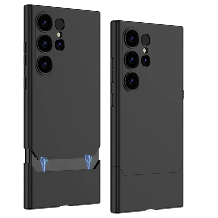 GKK Para Samsung Galaxy S24 Ultra Capa de Telefone Contraste Cor Destacável Tampa Magnética PC - Preto