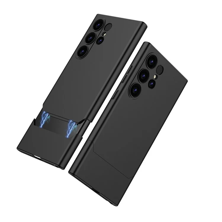 GKK Para Samsung Galaxy S24 Ultra Capa de Telefone Contraste Cor Destacável Tampa Magnética PC - Preto