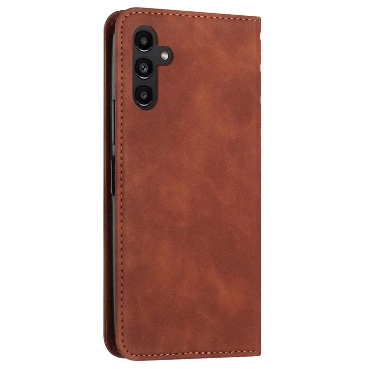 Funda para Samsung Galaxy A35 5G Anticorrosión Cuero PU Soporte Teléfono - Marrón