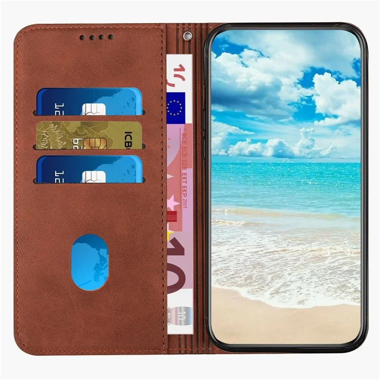 Funda para Samsung Galaxy A35 5G Anticorrosión Cuero PU Soporte Teléfono - Marrón