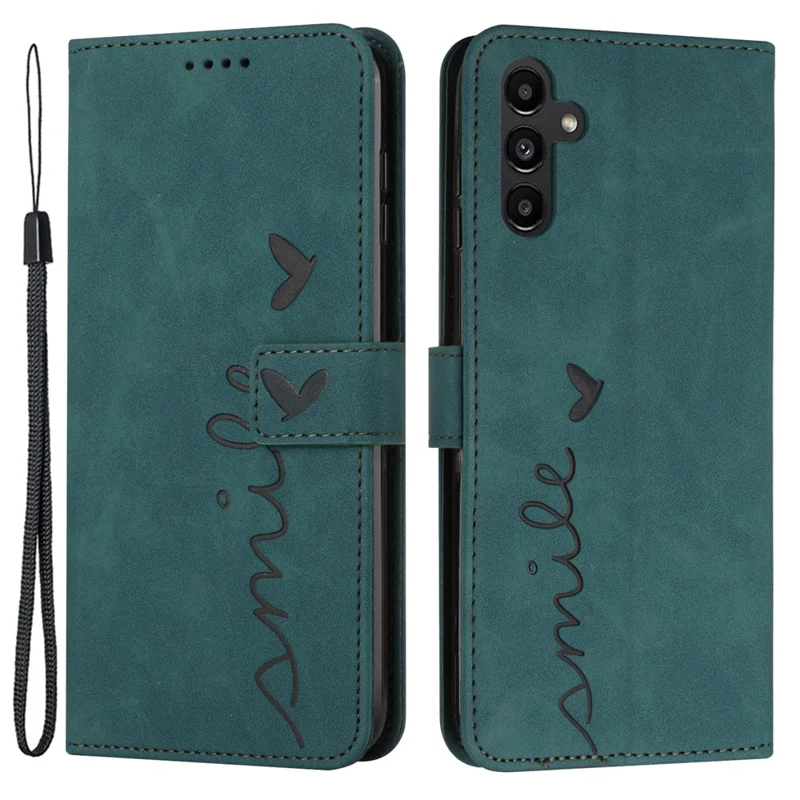 For Samsung Galaxy A55 5G Magnetic Phone Case Skin-touch PU Leather Wallet Cover - Green