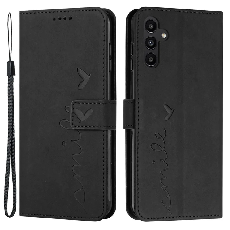 For Samsung Galaxy A35 5G Skin-touch PU Leather+TPU Wallet Cover Magnetic Cell Phone Case - Black