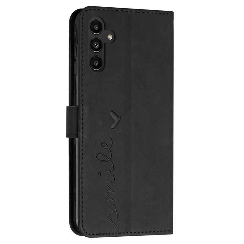 For Samsung Galaxy A35 5G Skin-touch PU Leather+TPU Wallet Cover Magnetic Cell Phone Case - Black