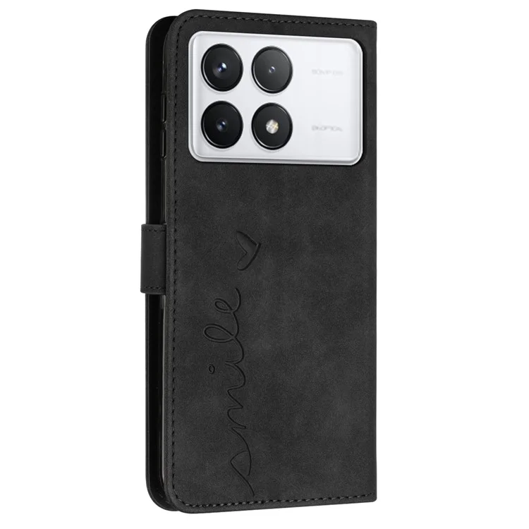 For Xiaomi Redmi K70E 5G / Poco X6 Pro 5G Wallet Cover Magnetic Skin-touch PU Leather+TPU Phone Case - Black