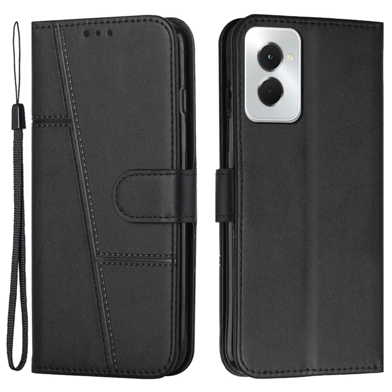 For Motorola Moto G Power (2024) Leather Case Calf Texture Phone Wallet - Black