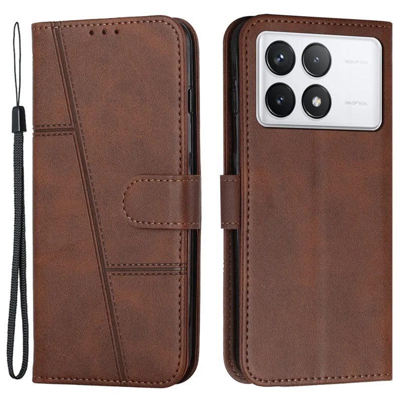 For Xiaomi Poco F6 Pro 5G / Redmi K70 5G / K70 Pro 5G Leather Phone Case with Wallet Stand - Brown