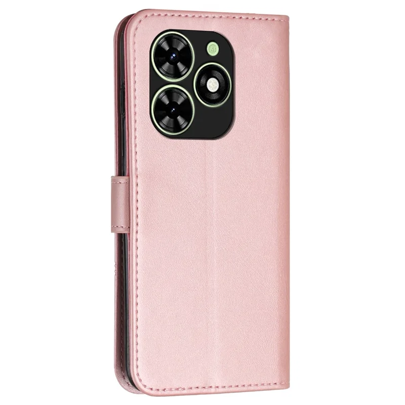 For TECNO Spark Go 2024 4G / Spark 20C / Pop 8 Leather Case Calf Texture Wallet Phone Cover - Rose Gold
