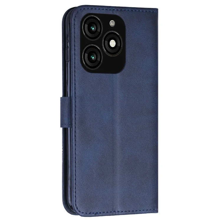 Pour TECNO Spark 20 Flip PU Leather Phone Cover Cell Phone Case Wallet avec Stand - Sapphire