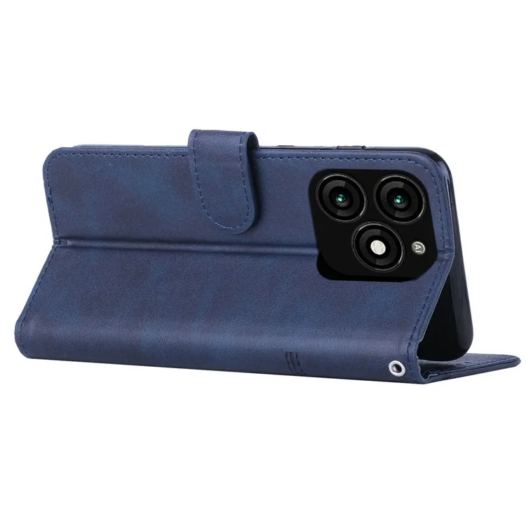 Pour TECNO Spark 20 Flip PU Leather Phone Cover Cell Phone Case Wallet avec Stand - Sapphire