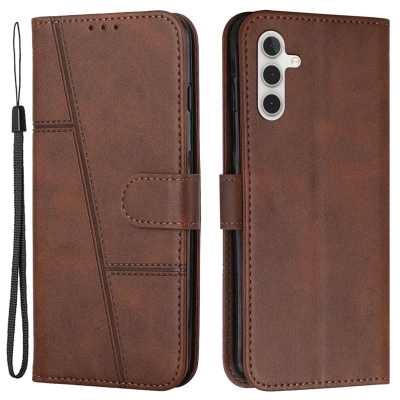 Phone Case for Samsung Galaxy A35 5G Wallet Stand Flip PU Leather Phone Cover - Brown