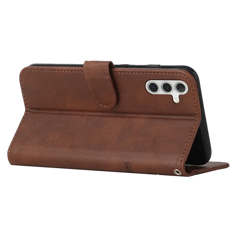 Phone Case for Samsung Galaxy A35 5G Wallet Stand Flip PU Leather Phone Cover - Brown