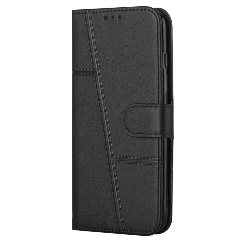 Funda de cuero sintético para teléfono móvil Samsung Galaxy A55 5G con soporte - Negro