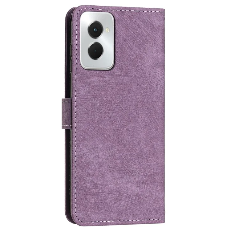 Für Motorola Moto G Power (2024) Lederetui mit Linienprägung, Telefonhülle mit Texture-Gefühl - Lila