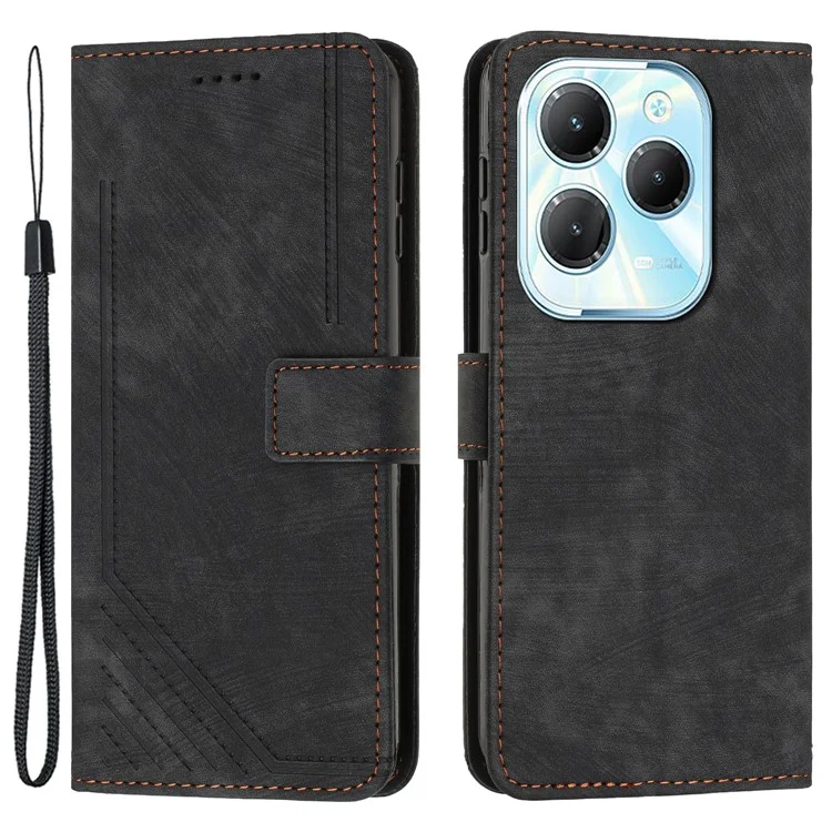 For Infinix Hot 40 / Hot 40 Pro PU Leather Flip Cover Wallet Phone Case Stand Function - Black
