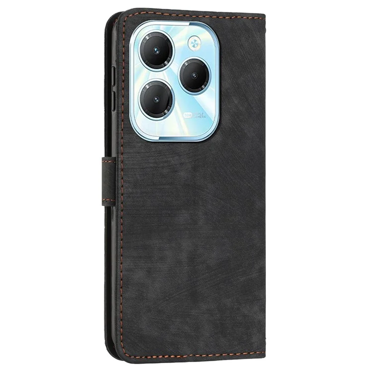 For Infinix Hot 40 / Hot 40 Pro PU Leather Flip Cover Wallet Phone Case Stand Function - Black