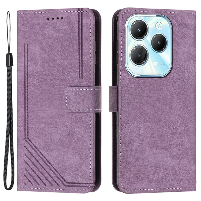 For Infinix Hot 40 / Hot 40 Pro PU Leather Flip Cover Wallet Phone Case Stand Function - Purple