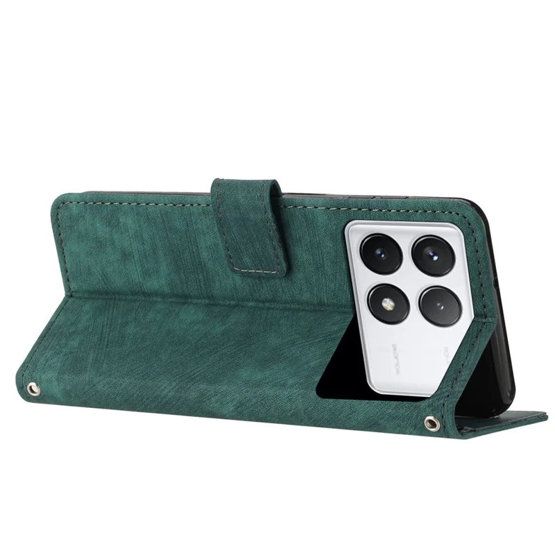 For Xiaomi Poco F6 Pro 5G / Redmi K70 5G / K70 Pro 5G Phone Case Leather Flip Wallet Cover - Green