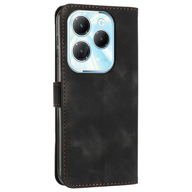 For Infinix Hot 40 / Hot 40 Pro Case PU Leather Triangle Pattern Phone Cover - Black