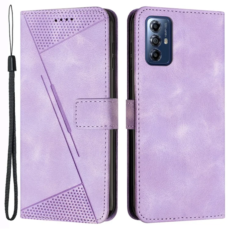 For Motorola Moto G Play (2024) 4G Wallet Case PU Leather Stand View Shockproof Phone Cover - Purple