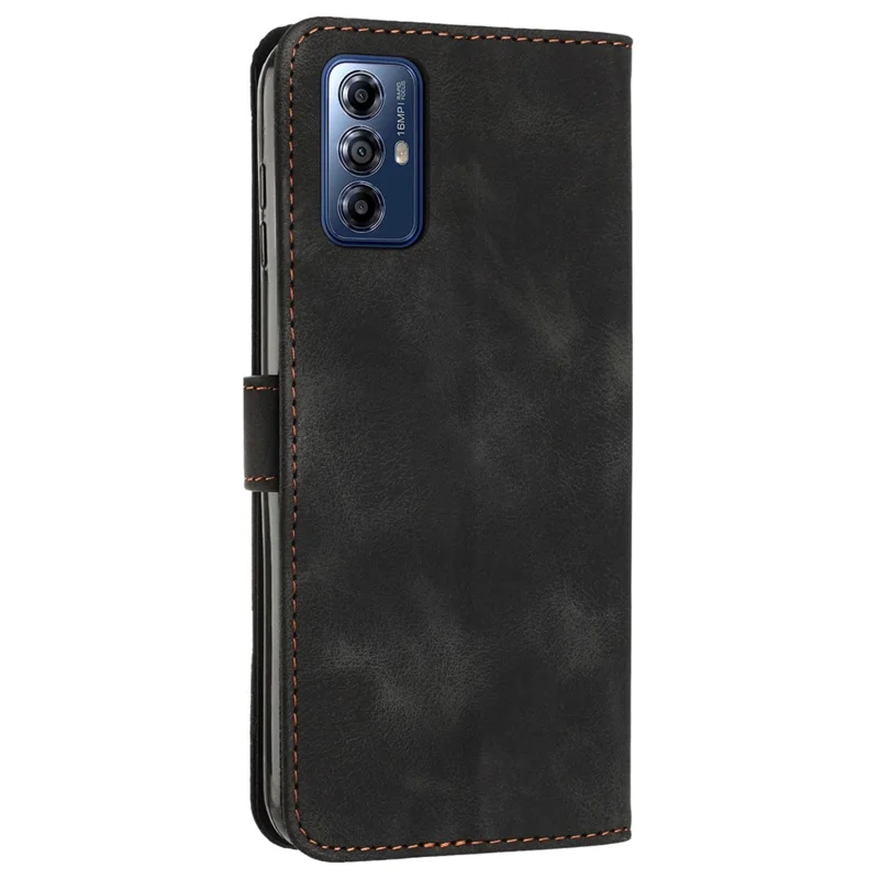 For Motorola Moto G Play (2024) 4G Wallet Case PU Leather Stand View Shockproof Phone Cover - Black