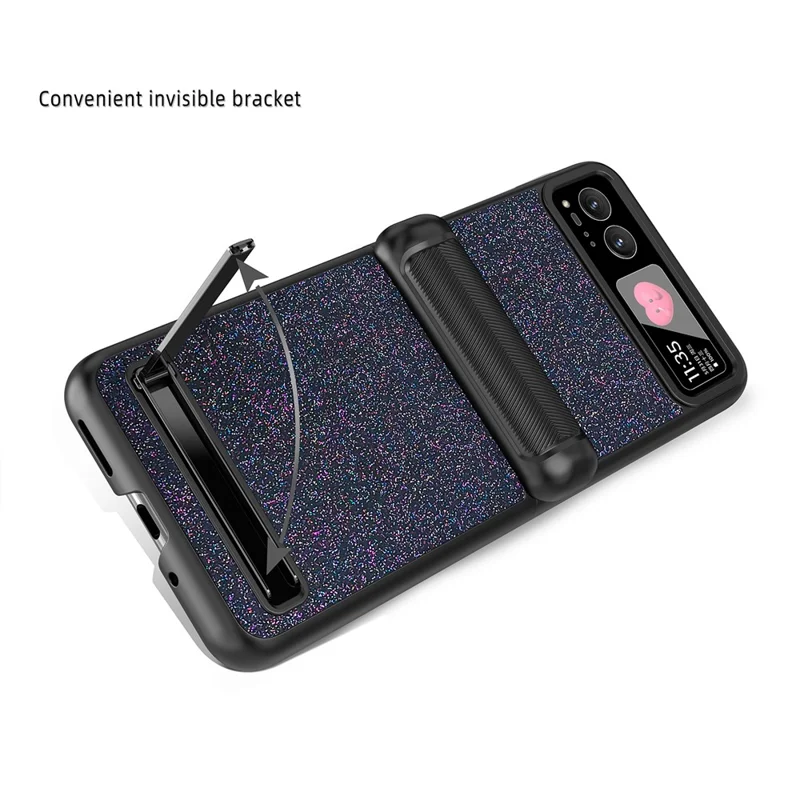 For Motorola Razr 40 5G Kickstand Phone Case Hinge Protection with Rear Screen Film - Black