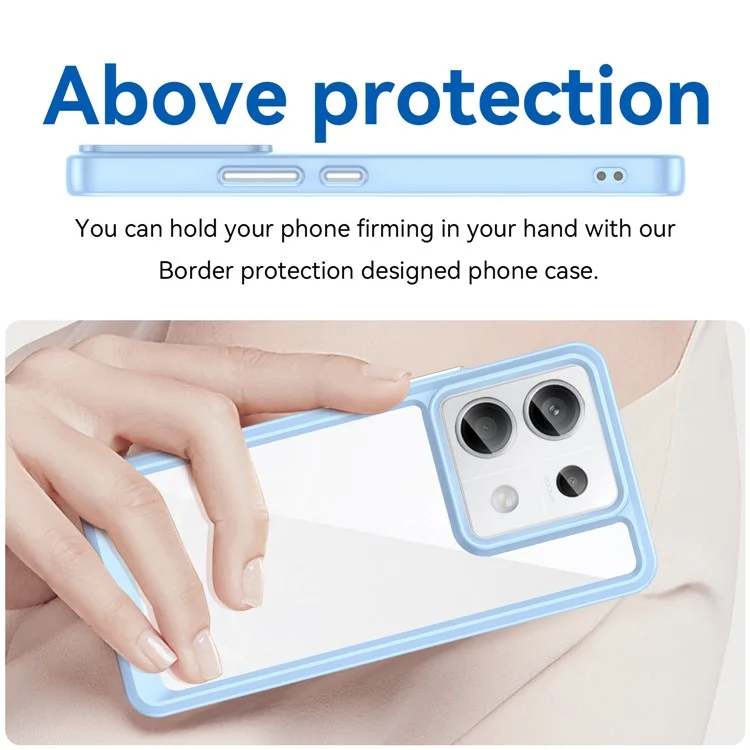 For Xiaomi Redmi Note 13 Pro 5G / Poco X6 5G Phone Case TPU+Acrylic Protective Cover - Blue