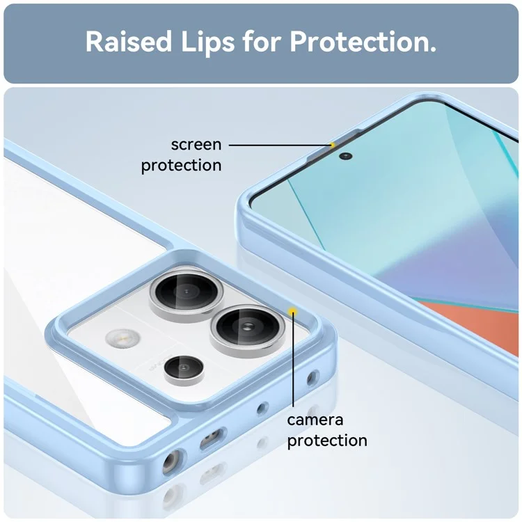 For Xiaomi Redmi Note 13 Pro 5G / Poco X6 5G Phone Case TPU+Acrylic Protective Cover - Blue
