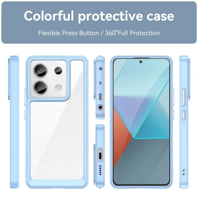 For Xiaomi Redmi Note 13 Pro 5G / Poco X6 5G Phone Case TPU+Acrylic Protective Cover - Blue