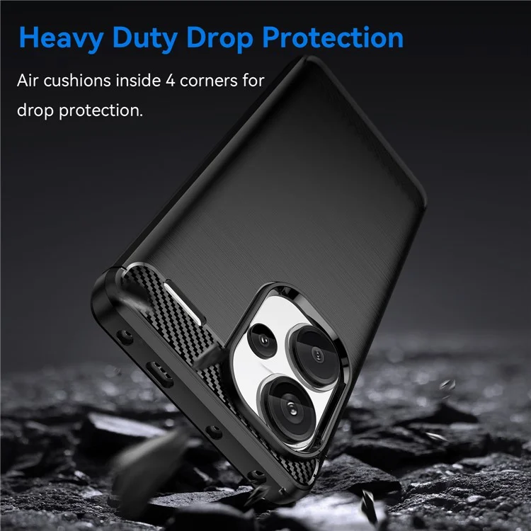 Coque de téléphone pour Xiaomi Redmi Note 13 Pro+ 5G - Texture en fibre de carbone, couleur Noir