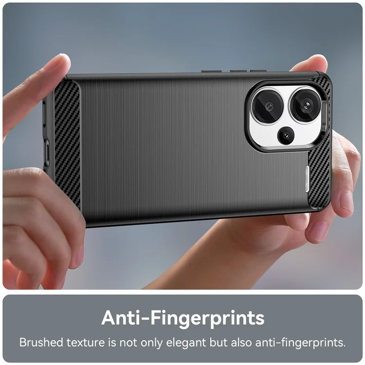 Coque de téléphone pour Xiaomi Redmi Note 13 Pro+ 5G - Texture en fibre de carbone, couleur Noir