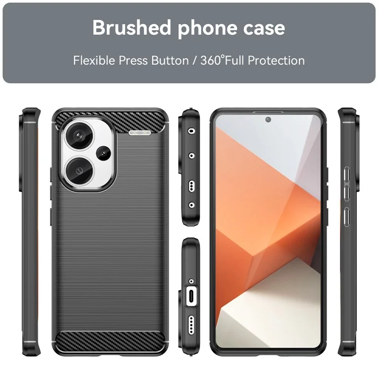 Coque de téléphone pour Xiaomi Redmi Note 13 Pro+ 5G - Texture en fibre de carbone, couleur Noir