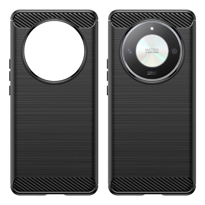 For Honor Magic6 Lite 5G / X9b 5G Boîtier en fibre de carbone Texture Case Anti-Poussière TPU Coque de téléphone - Noir