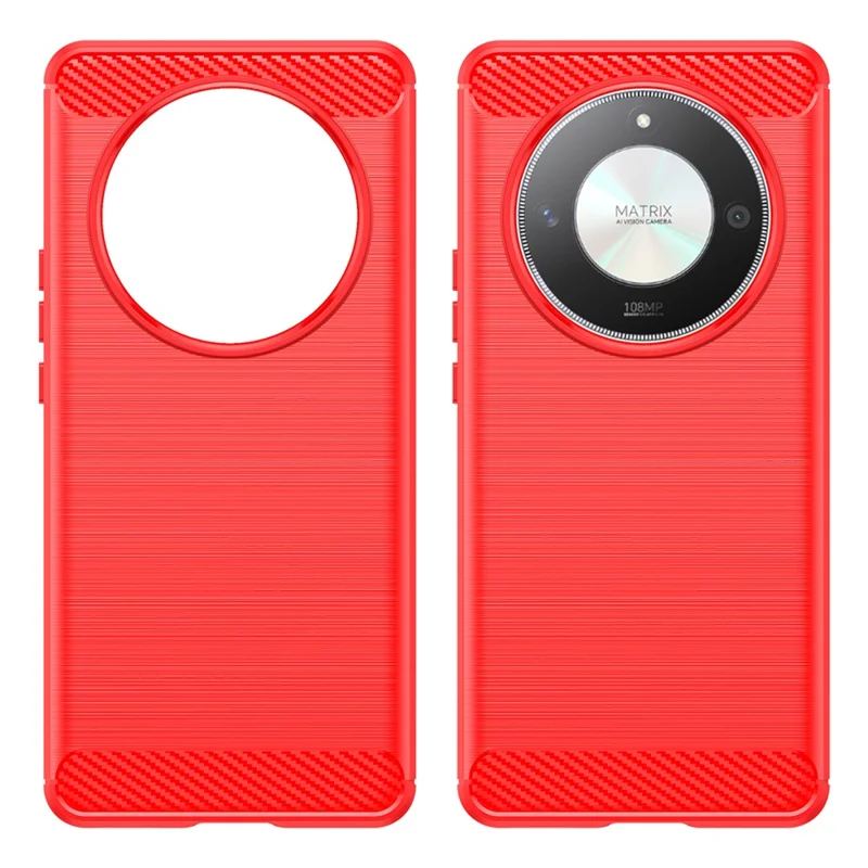 For Honor Magic6 Lite 5G / X9b 5G Carbon Fiber Texture Case Anti-Dust TPU Phone Cover - Red