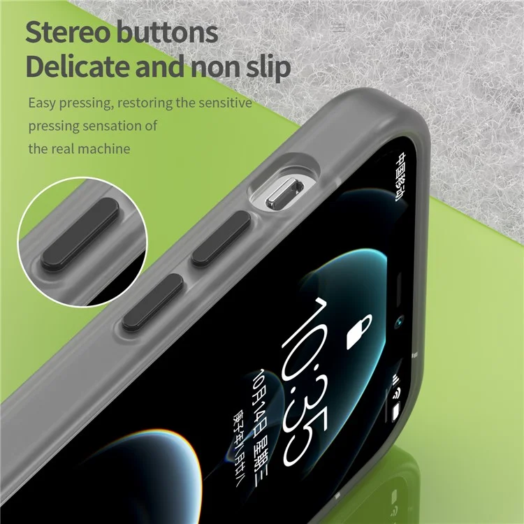 For iPhone 12 Pro 6.1 inch / 12 6.1 inch Translucent Matte Cover TPU + PC Phone Case Compatible with MagSafe - Black