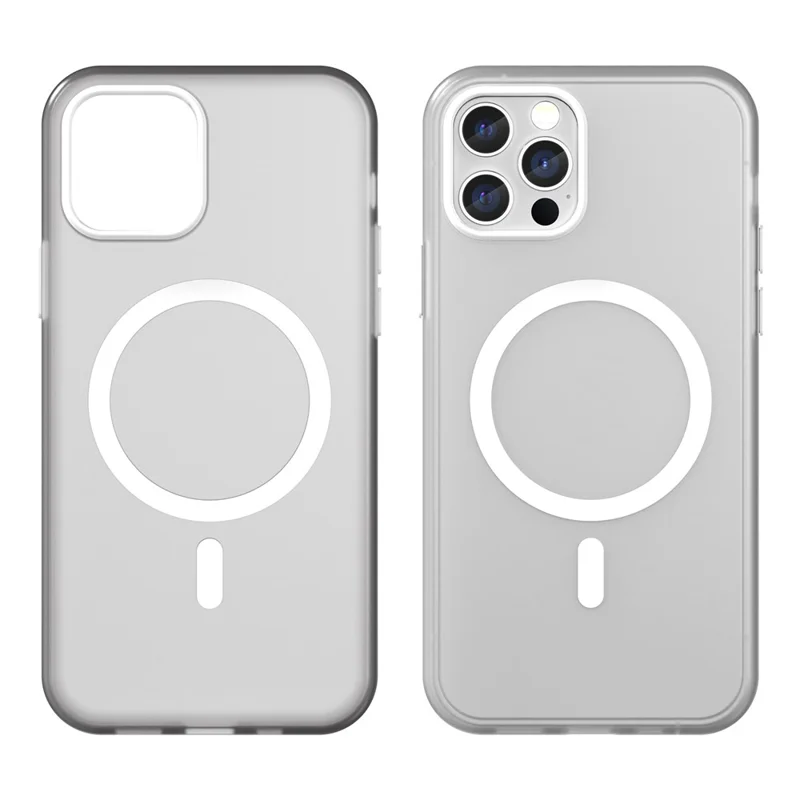 For iPhone 12 Pro 6.1 inch / 12 6.1 inch Translucent Matte Cover TPU + PC Phone Case Compatible with MagSafe - White