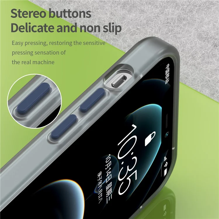 For iPhone 12 Pro Max 6.7 inch Magnetic Case Translucent Matte TPU + PC Phone Cover Compatible with MagSafe - Dark Blue