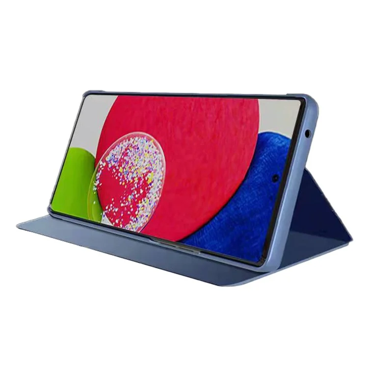 Pour Samsung Galaxy A13 4G Stand Leather Case Phone Cover avec View Window - Bleu