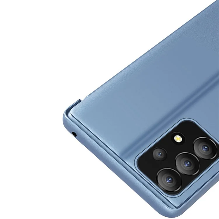 Pour Samsung Galaxy A13 4G Stand Leather Case Phone Cover avec View Window - Bleu