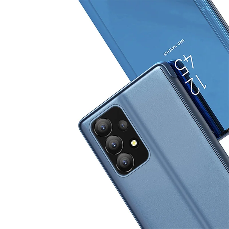 For Samsung Galaxy A13 4G Flip Leather Cover with Stand Full Body Protective Phone Case - Purple  /  Blue