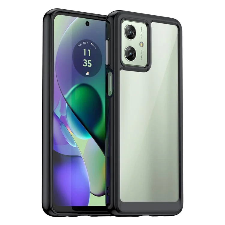 Per Motorola Moto G54 5G TPU+Acrylic Case Clear Back Phone Cover - Nero
