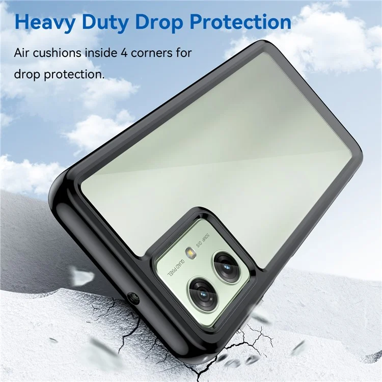 Per Motorola Moto G54 5G TPU+Acrylic Case Clear Back Phone Cover - Nero