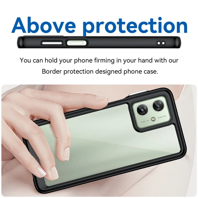 Per Motorola Moto G54 5G TPU+Acrylic Case Clear Back Phone Cover - Nero