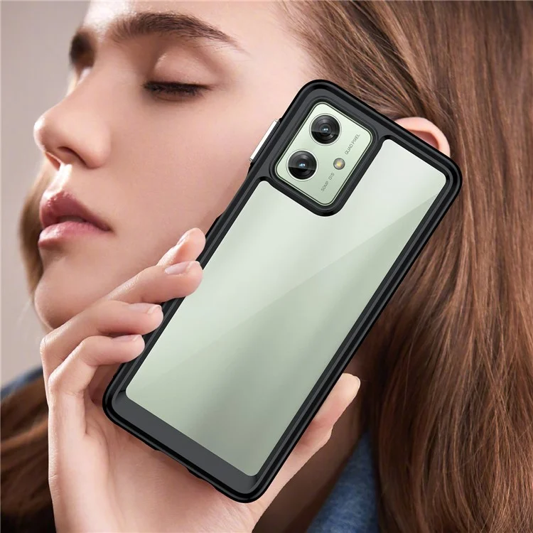 Per Motorola Moto G54 5G TPU+Acrylic Case Clear Back Phone Cover - Nero