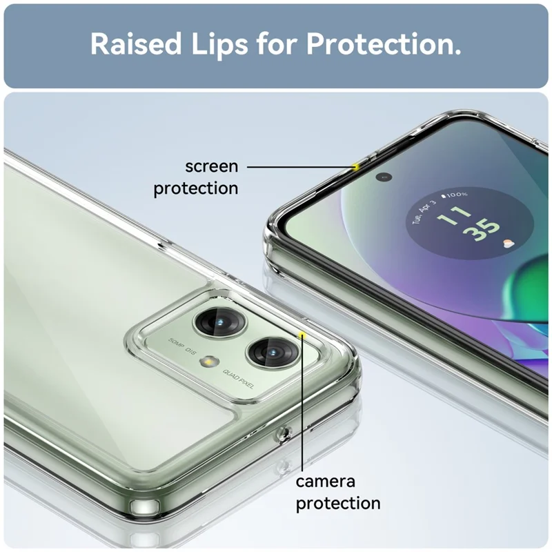 For Motorola Moto G54 5G TPU+Acrylic Case Clear Back Phone Cover - Transparent