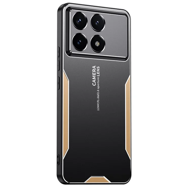 Для Xiaomi Redmi K70E 5G / Poco X6 Pro 5G Гибридный Чехол для Телефона Алюминиевый Сплав+TPU+PC Защитная Крышка - Золотой