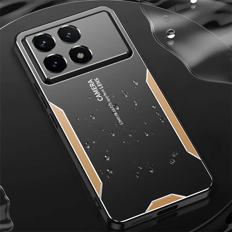 Для Xiaomi Redmi K70E 5G / Poco X6 Pro 5G Гибридный Чехол для Телефона Алюминиевый Сплав+TPU+PC Защитная Крышка - Золотой