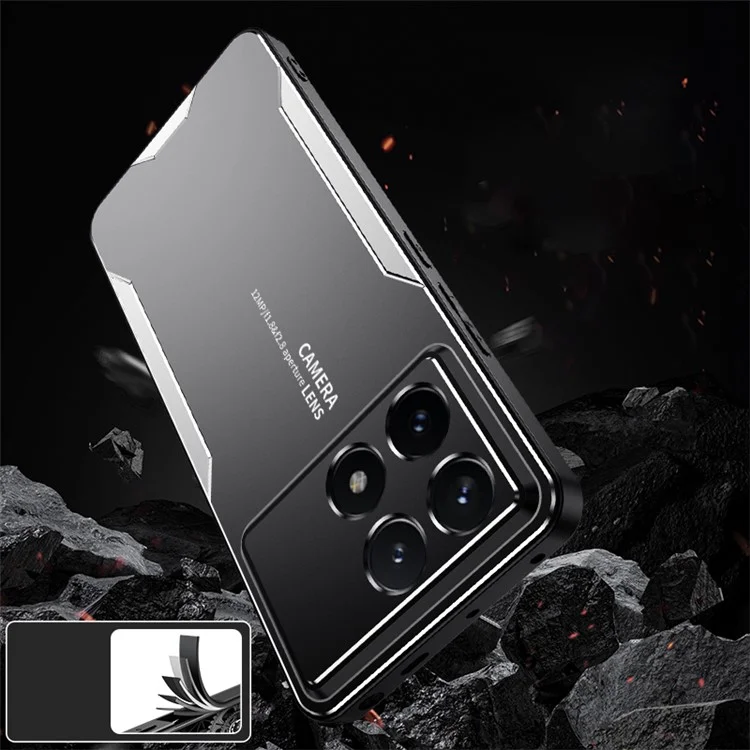 Для Xiaomi Redmi K70E 5G / Poco X6 Pro 5G Гибридный Чехол для Телефона Алюминиевый Сплав+TPU+PC Защитная Крышка - Золотой