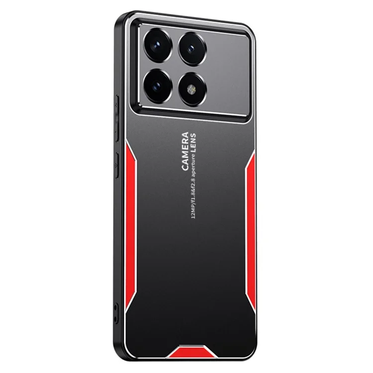 For Xiaomi Poco F6 Pro 5G / Redmi K70 5G / K70 Pro 5G Cell Phone Case No Dead Angle Protection Metal Cover - Red