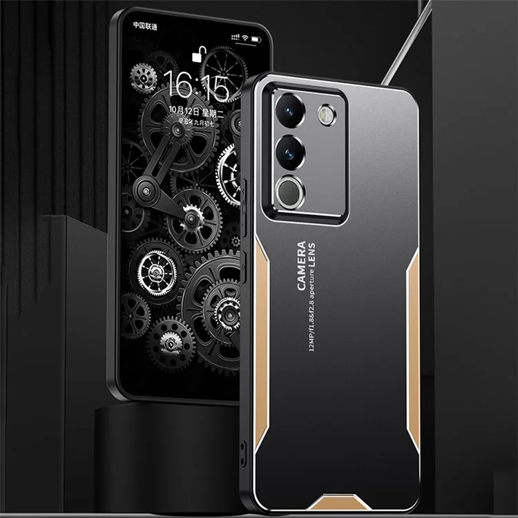 Чехол для телефона vivo V29e 5G из алюминиевого сплава с защитой от царапин - золотой