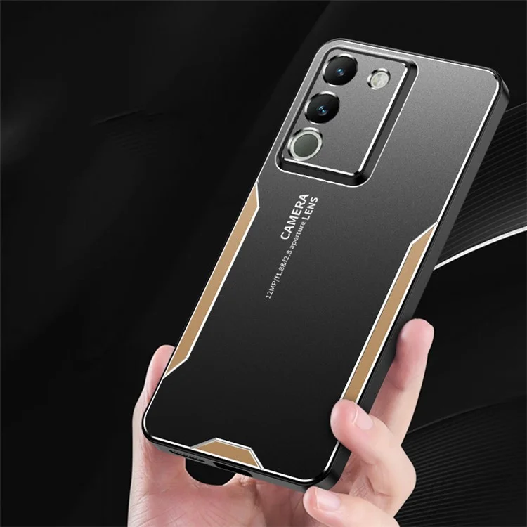 Чехол для телефона vivo V29e 5G из алюминиевого сплава с защитой от царапин - золотой